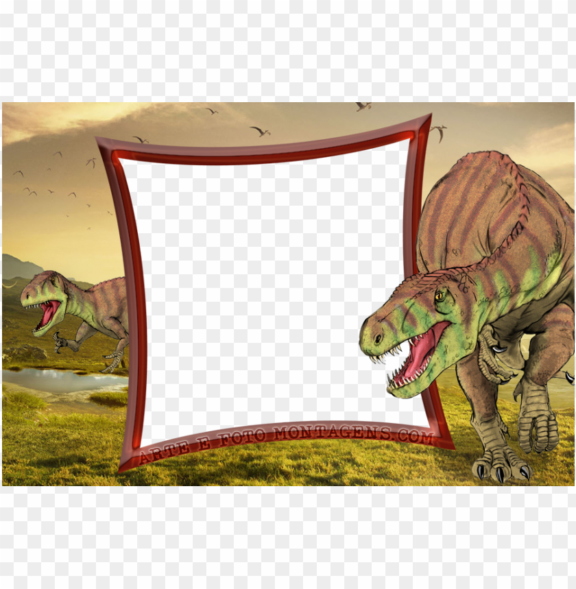 Montagem Para Fotos - Molduras Para Fotos Dinossauros PNG Transparent Background