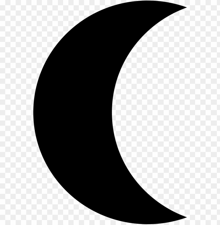 Moon Phase Black Crescent Shape Vector - Half Moon Vector PNG Image With Transparent Background