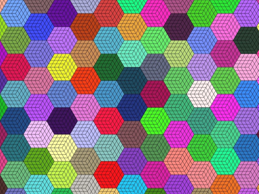 mosaic, colorful, hexagons, geometric, texture