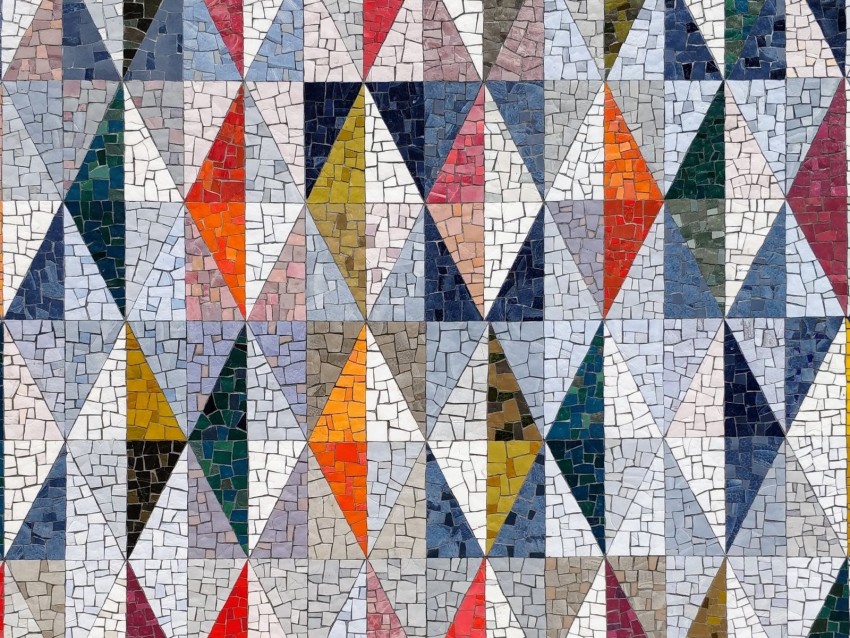 mosaic, colorful, rhombuses, pattern, geometry