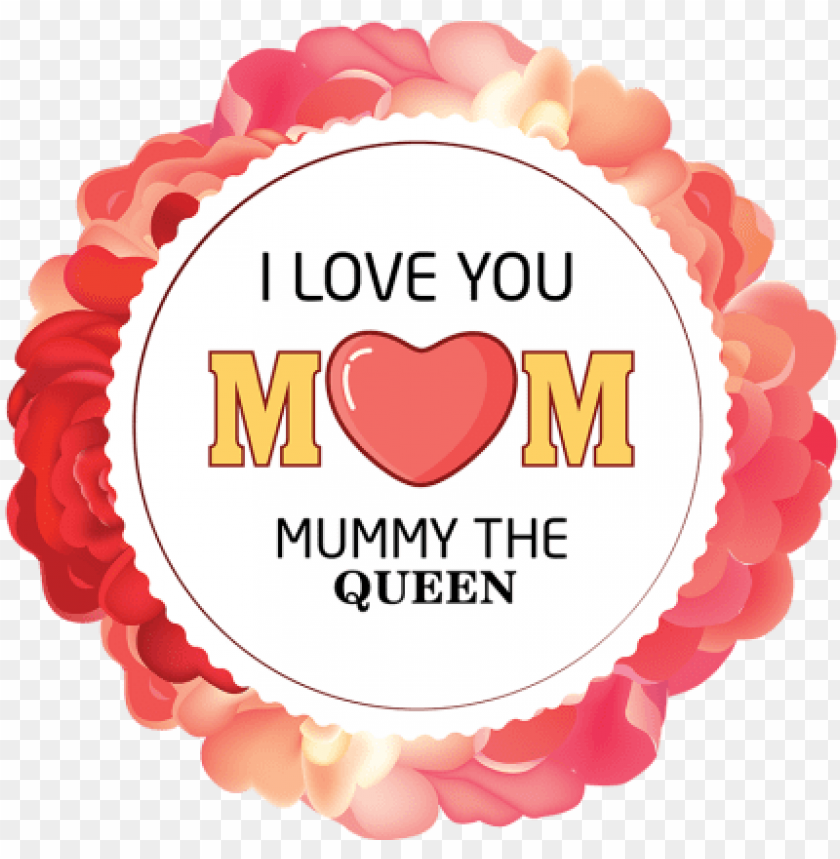 mother day badge with flower circular floral, mother - flower, mother day