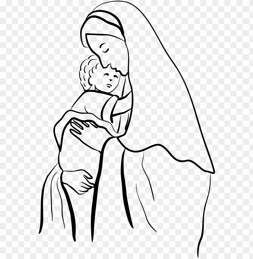 mother mary with child jesus - maria and jesus vector PNG image with transparent background@toppng.com