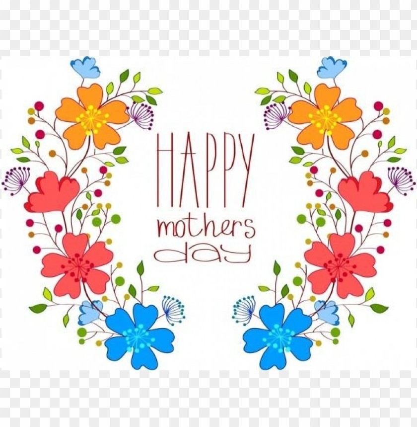 mothers day colorful flower design png images background -  image ID is 34332