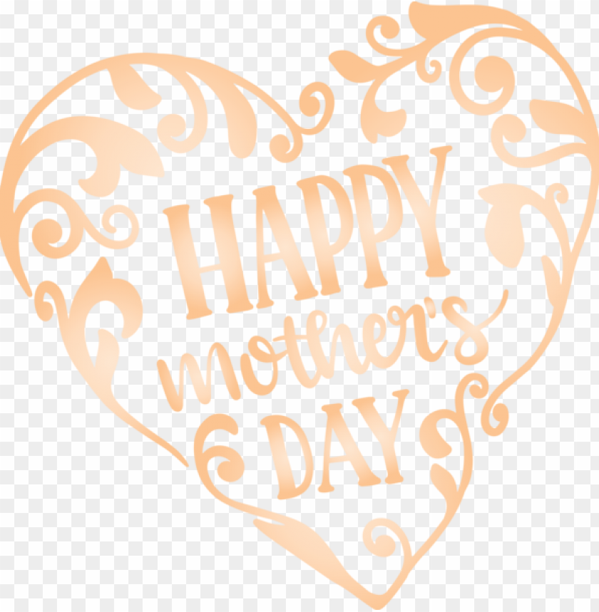 Mother's Day Text Heart Font For Mothers Day Calligraphy For Mothers Day PNG Image With Transparent Background