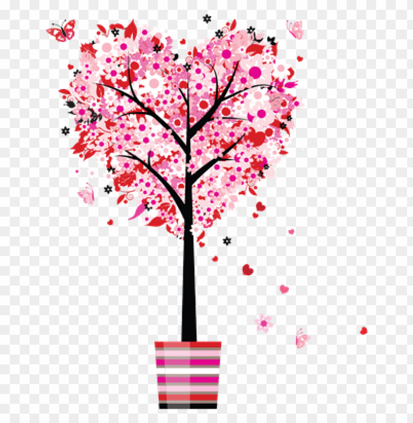 mothers, day, tree, love, heart, flowers, png