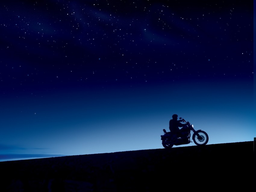 motorcycle, bike, biker, night, dark