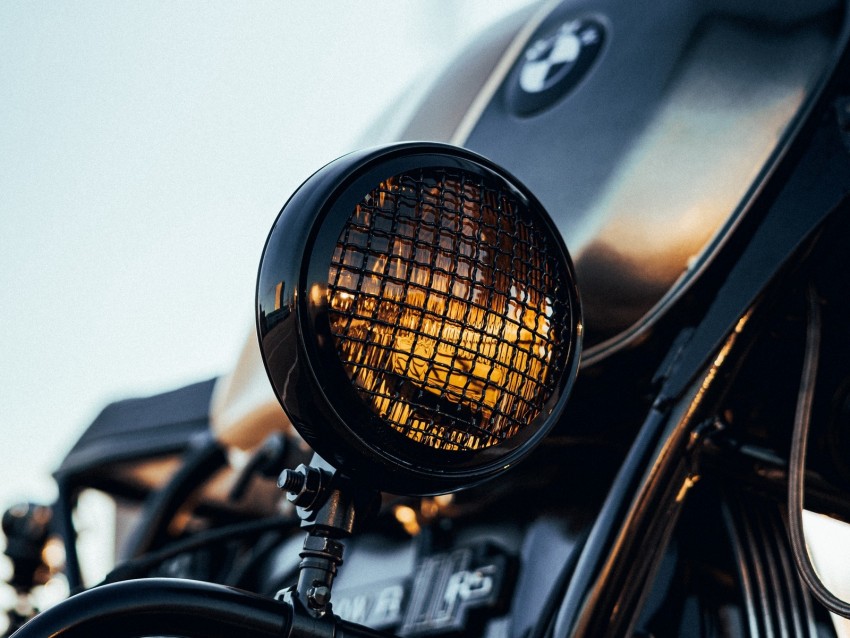motorcycle, bike, headlight, optics, closeup