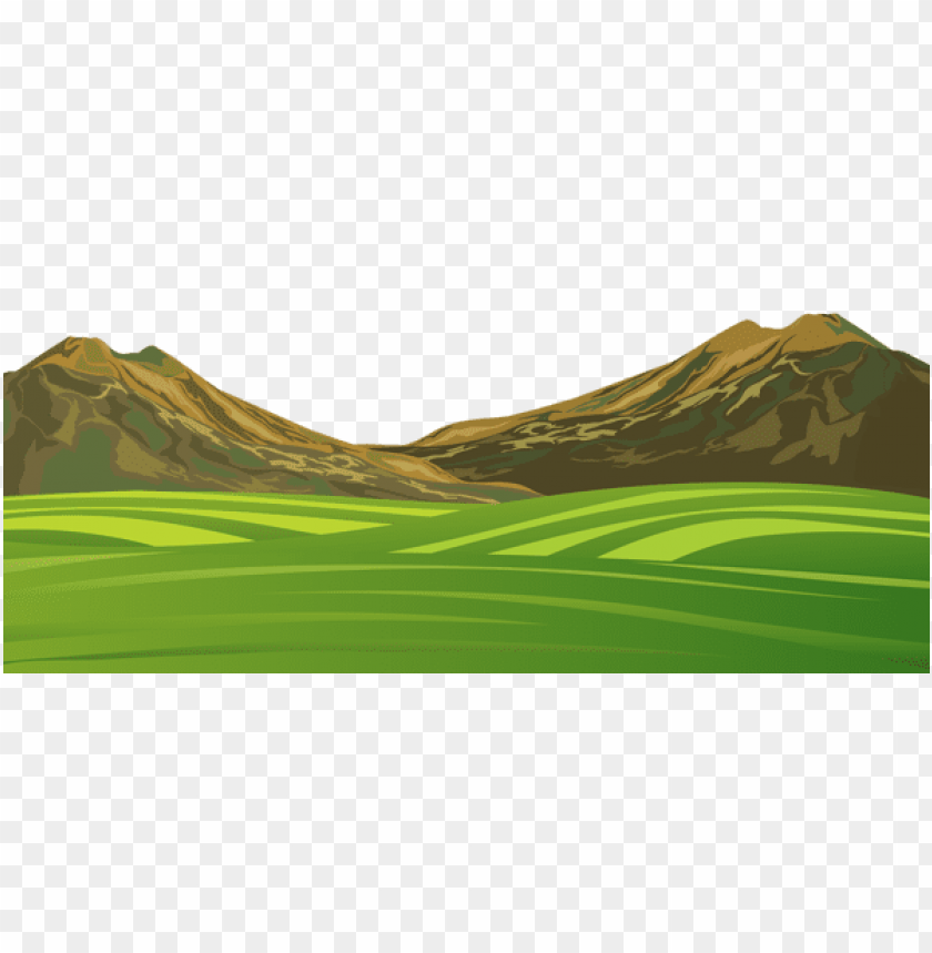 PNG image of mountain and meadow ground png cartoon with a clear background - Image ID 48109