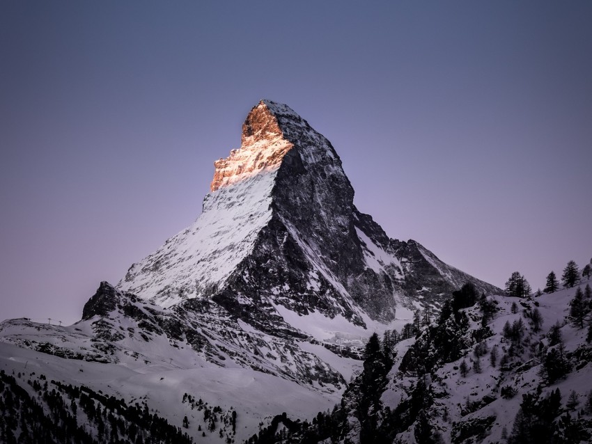 mountain, peak, snowy, zermatt, switzerland png - Free PNG Images | TOPpng