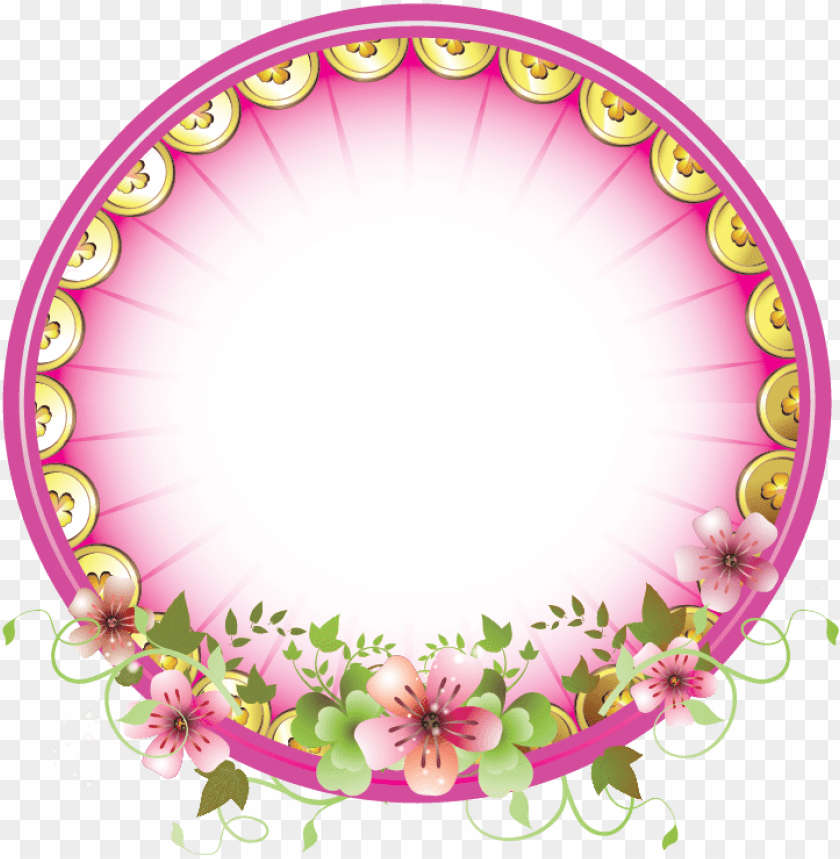 Floral frame PNG transparent image download, size: 1014x956px