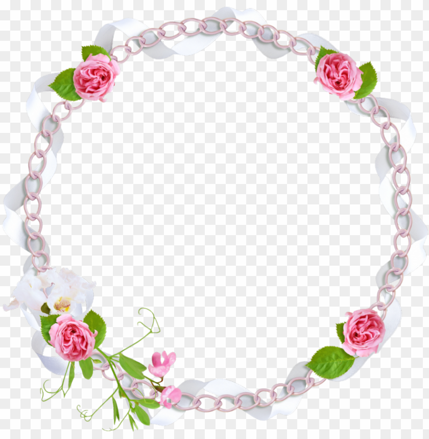 mq pink rose chains frame frames border borders - marcos con flores  mexicanas PNG image with transparent background | TOPpng