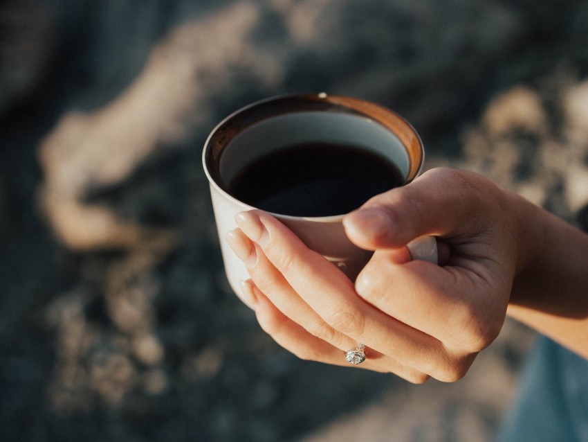 mug, hand, fingers, coffee, drink