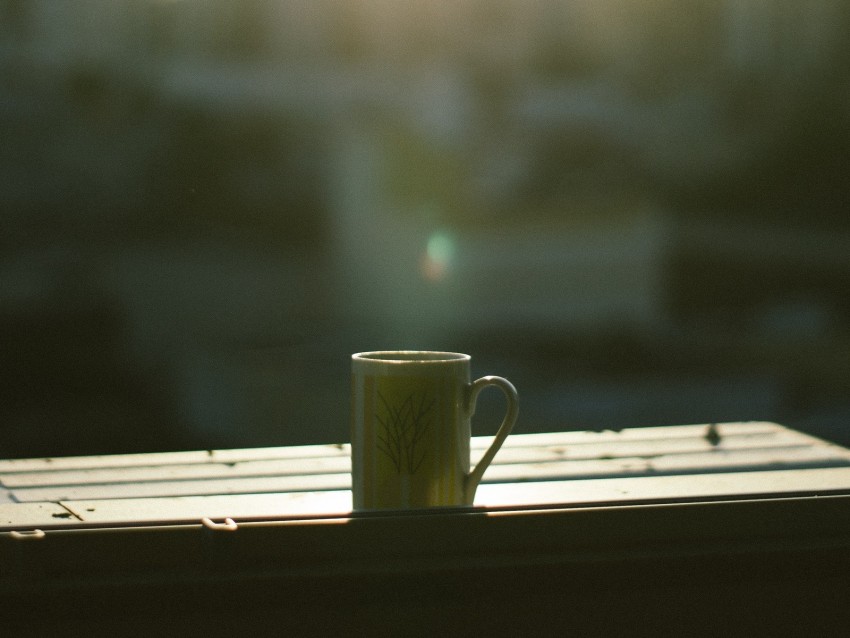 mug, sunlight, blur, mood