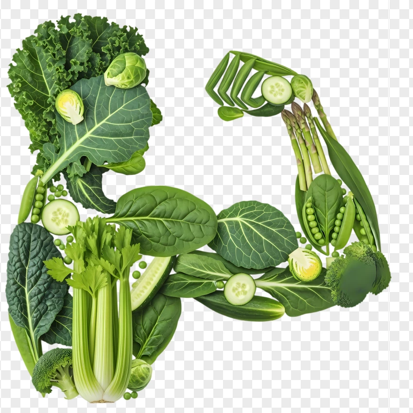 Muscular Arm Made Of Green Leaves PNG Transparent Background