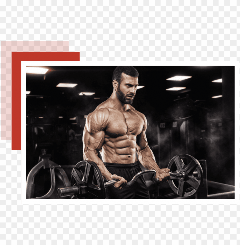 Muscular Man In Gym New Pre Workout Supplement 2018 PNG Image With Transparent Background