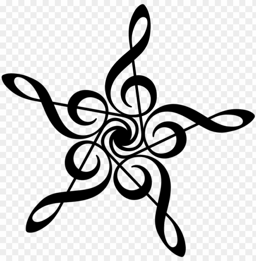 music notes flower tattoo PNG image with transparent background | TOPpng