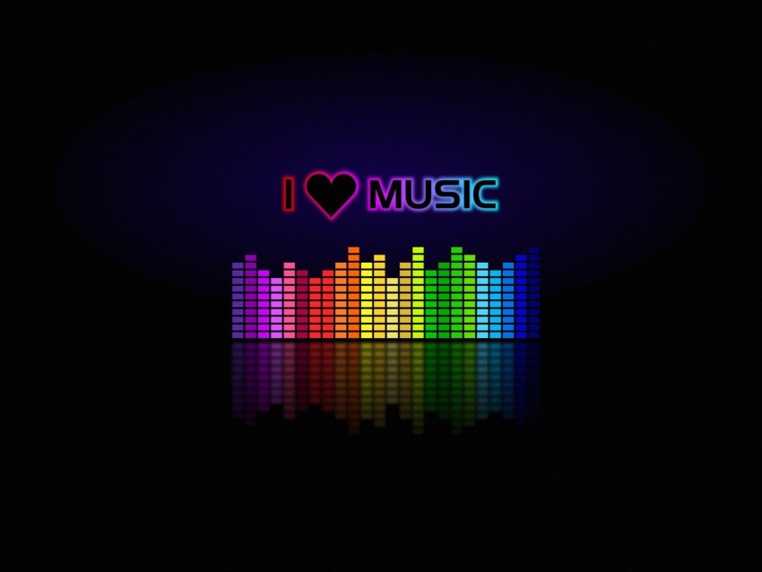 music, spectrum, equalizer, inscription, love