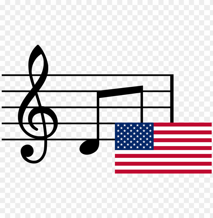 miscellaneous, music symbols, musical notes and flag usa, 
