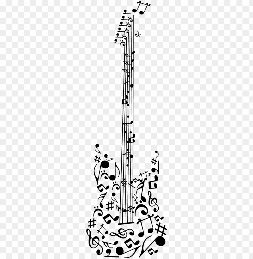 Musical Notes Guitar Wall Sticker Guitarra Electrica Con Notas