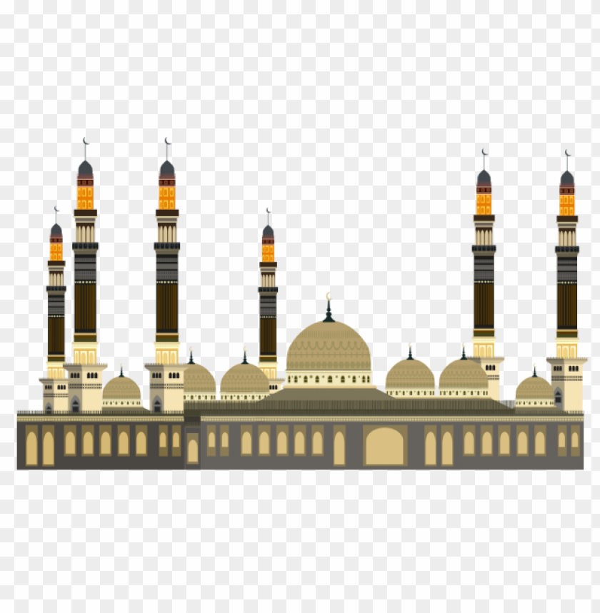 muslim arabic mosque masjid vector illustration PNG image with transparent background@toppng.com