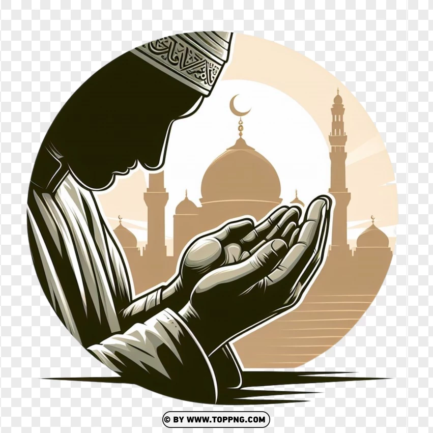 Islamic,  praying,  dua,isolated,   islamic,   Eid,   cartoon