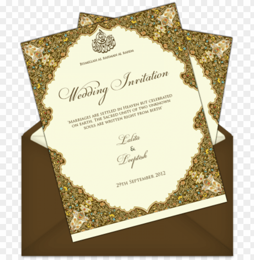 muslim walima cards design PNG transparent with Clear Background ID 85721