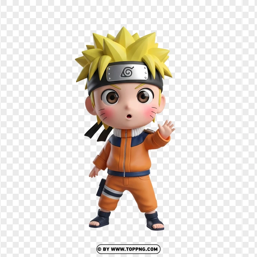 Naruto Uzumaki Chibi Render PNG Transparent Background