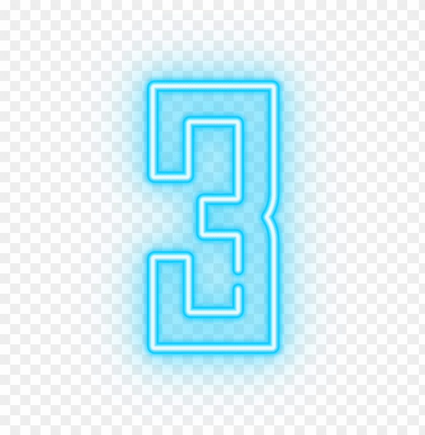Download Neon Number Three Transparent Clipart Png Photo Toppng - neon roblox logo blue
