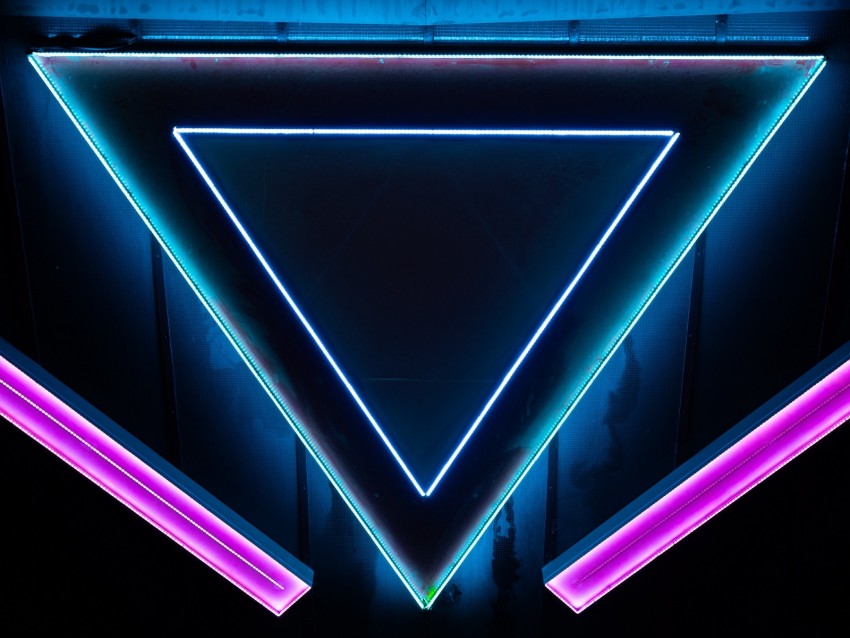 neon, shape, triangle
