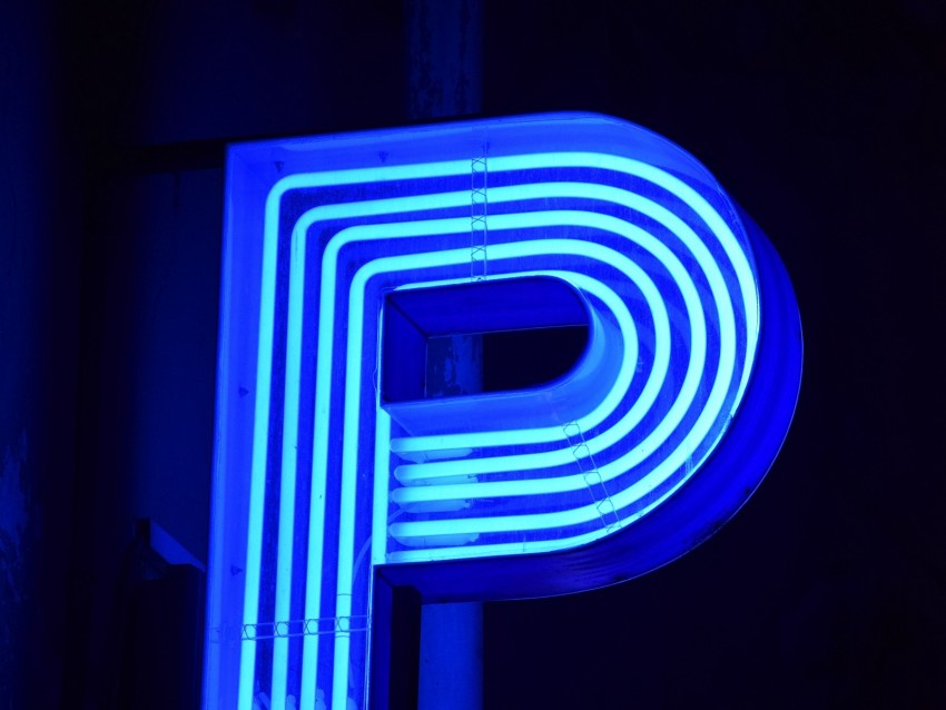 Neon Sign Letter Glow Blue Png - Free PNG Images