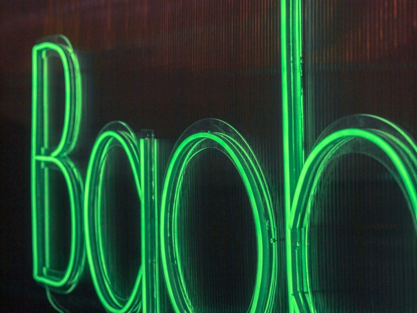 neon, sign, text, letters, green, light