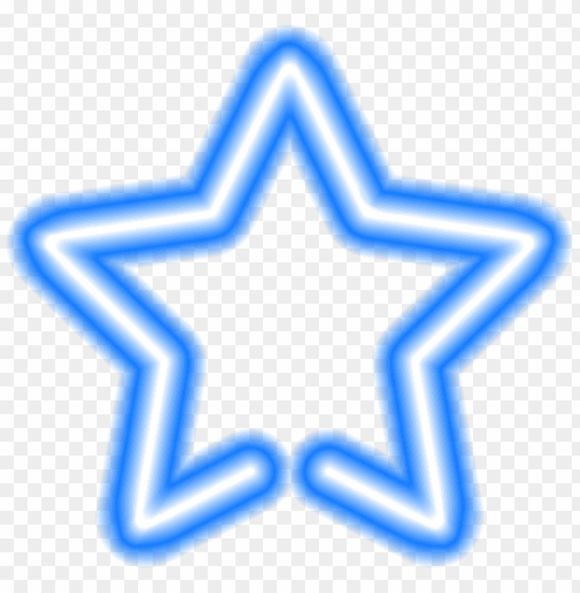 neon star blue clipart png photo - 44732