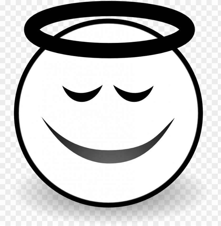 netface angel black white line art svg emojiblack and white PNG transparent with Clear Background ID 154088