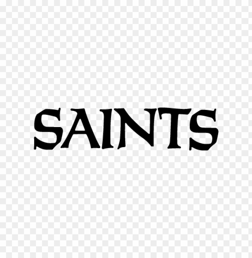 New Orleans Saints Logo Wordmark Vector PNG Transparent Background