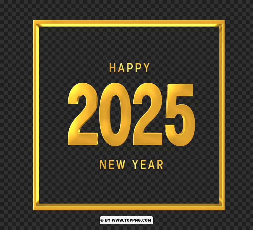 new year 2025 gold card png clipart - Image ID 490798