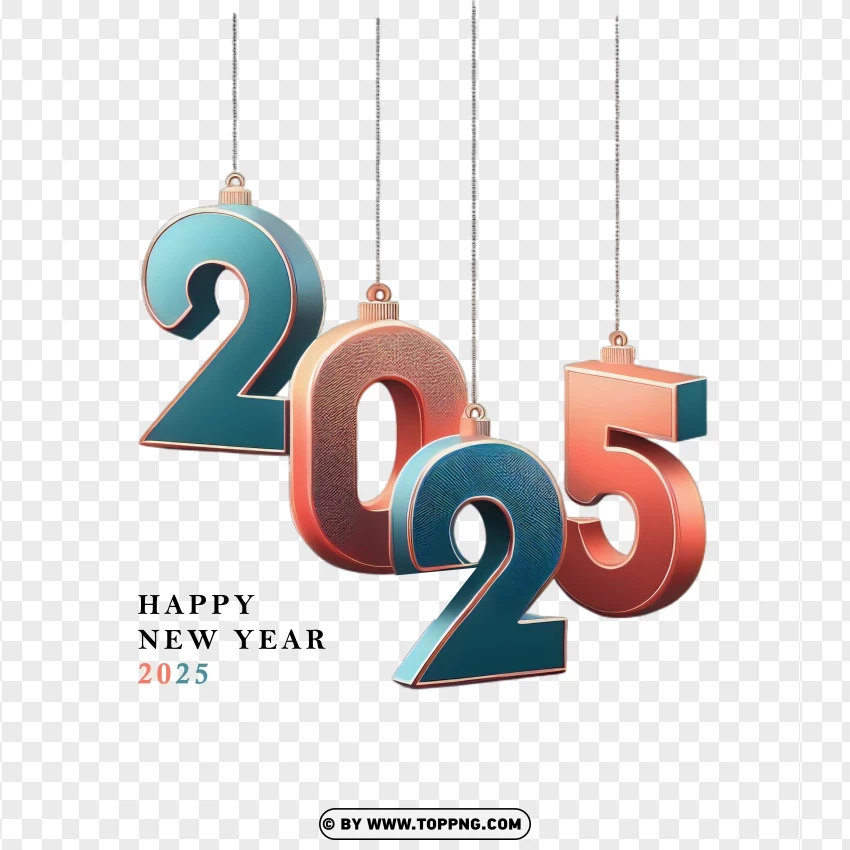 New Year 2025 With Abstract Pastel Colors PNG Transparent Background