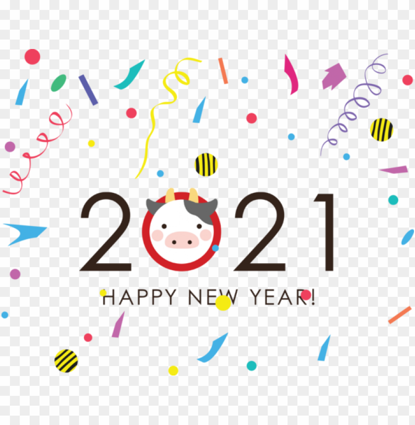 New Year Cartoon Design Line for Happy New Year 2021 for New Year PNG image  with transparent background | TOPpng