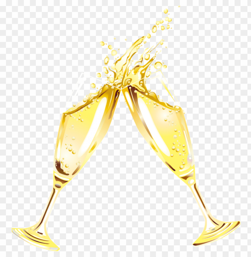 New Year Champagne Flutes PNG Images