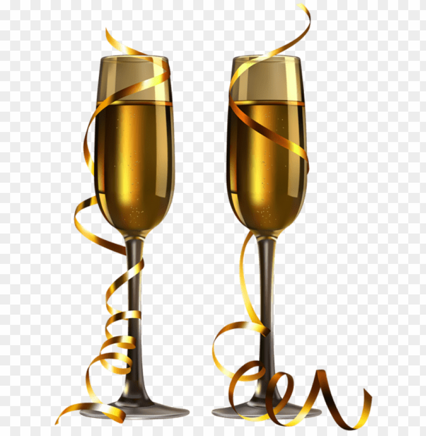 New Year Champagne Glasses PNG Images