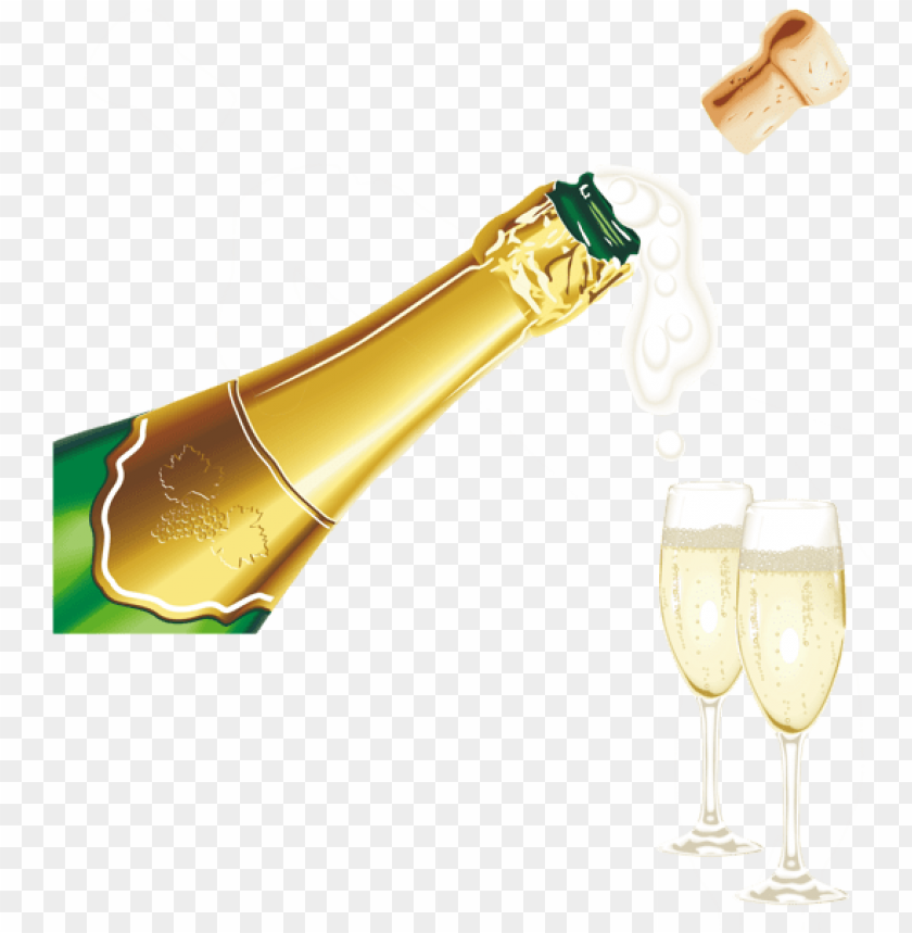 New Year Champagne With Glassespicture PNG Images