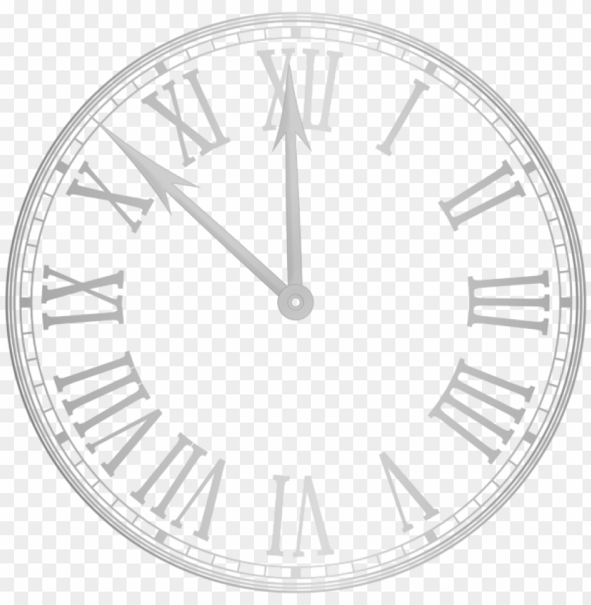 New Year Clock Silver PNG Image With Transparent Background