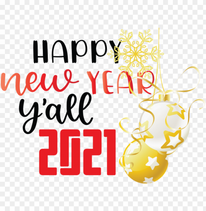 free PNG New Year Logo Yellow Christmas decoration for Happy New Year 2021 for New Year PNG image with transparent background PNG images transparent