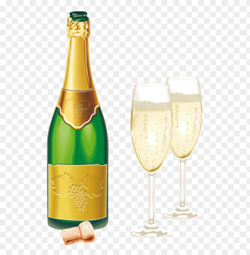 New Year Open Champagne With Glasses Png Picture PNG Image With Transparent Background