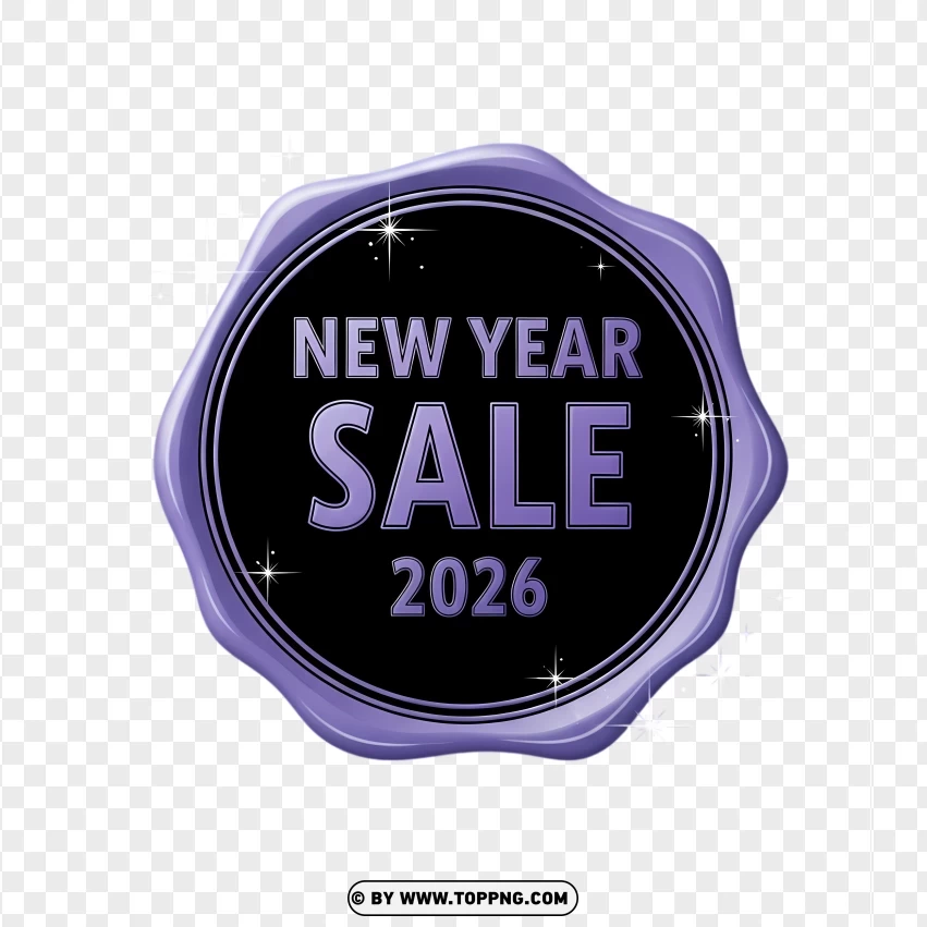 New Year Sale 2026 Stamp PNG Transparent Background