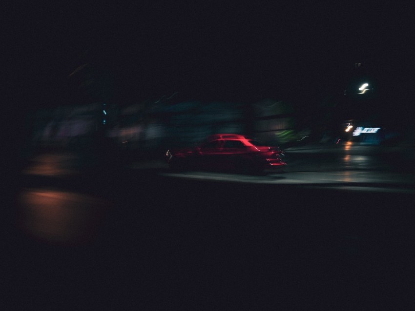 night, car, motion, blur, dark