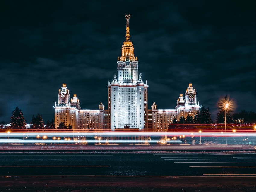 night city, architecture, long exposure, moscow