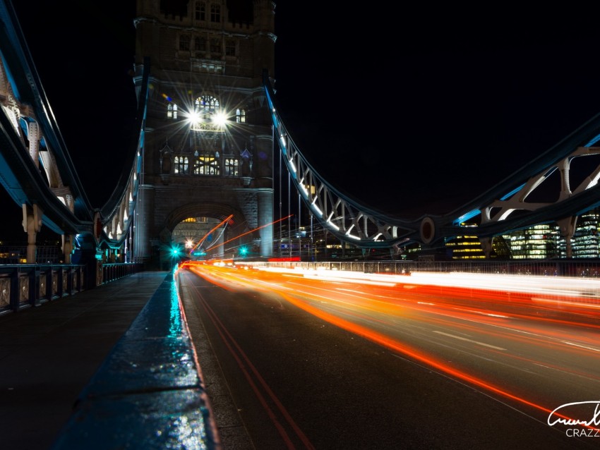 Night City, Bridge, Long Exposure, City Lights, London Png - Free PNG Images