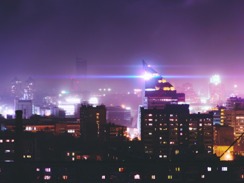 night city, city lights, skyline, yekaterinburg, russia