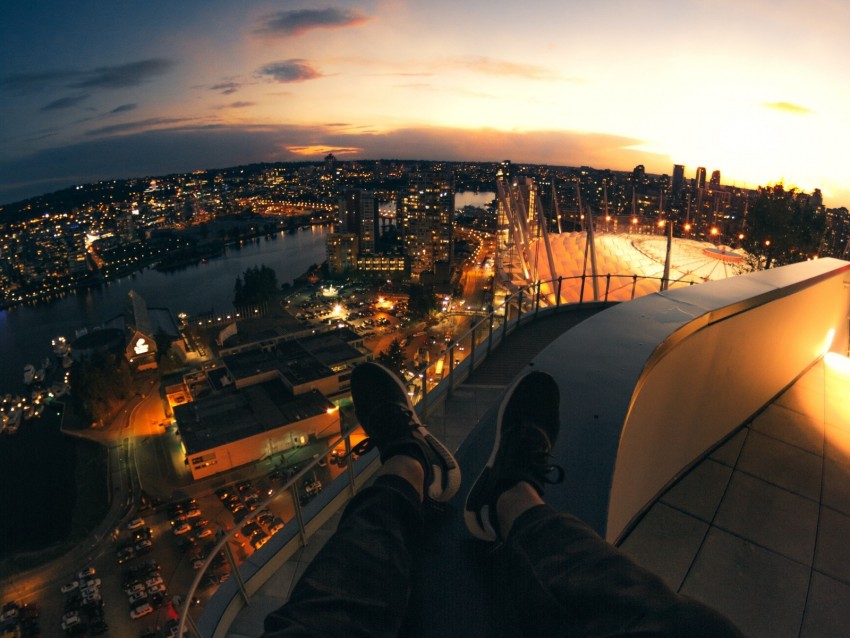 night city, legs, aerial view, overview, vancouver, canada