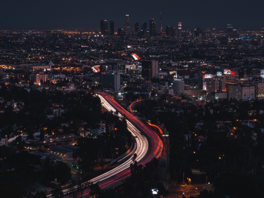 free PNG night city, long exposure, city lights, night, los angeles, united states background PNG images transparent